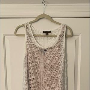 Tommy Bahama white crocheted dress with nude slip